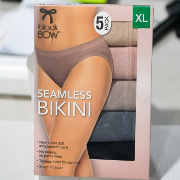 black BOW™ 5 PACK Size XL SEAMLESS BIKINI - Picture 1 of 5